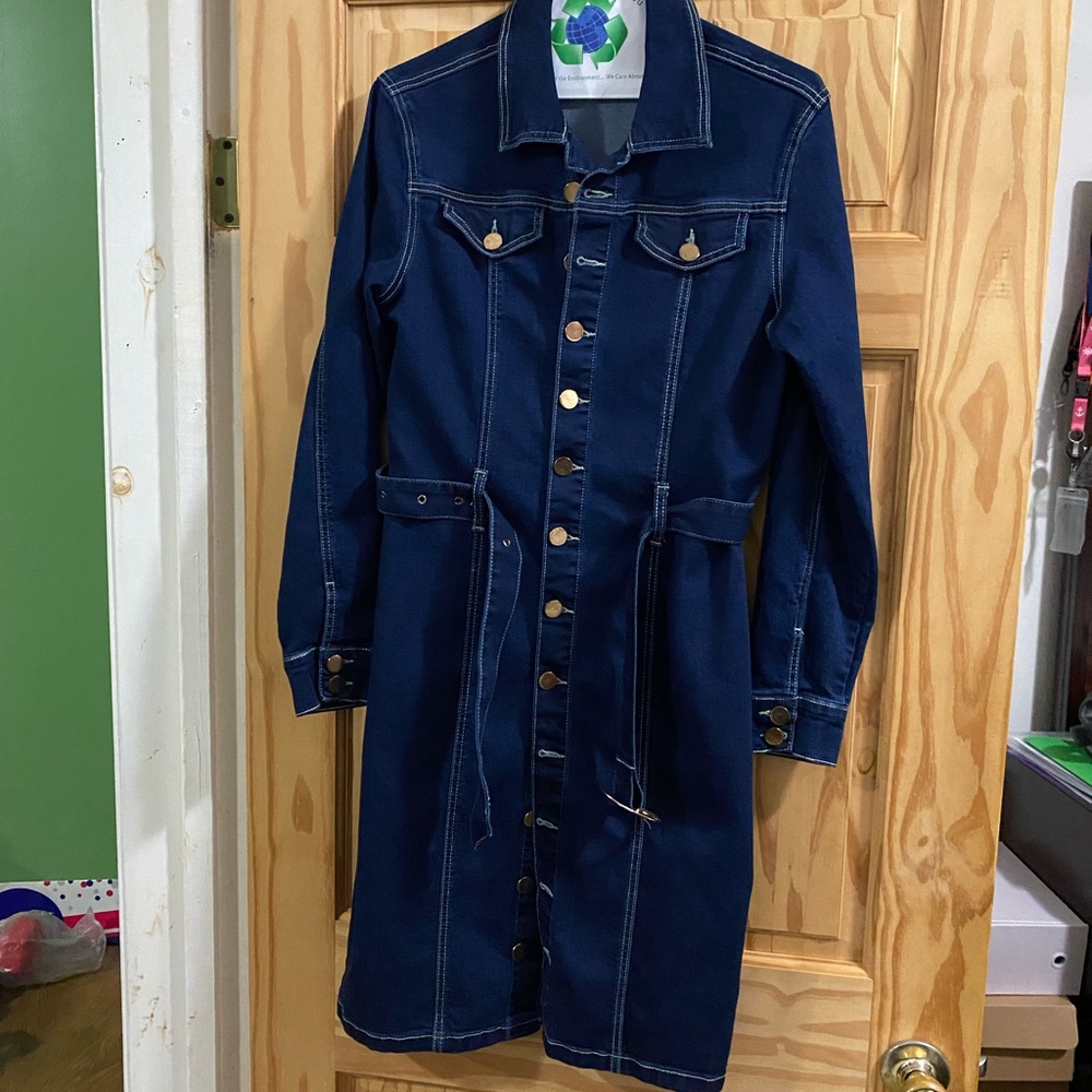 Stylish Denim Button-Up Dress
